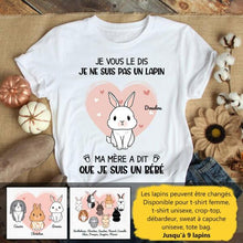 Charger l'image dans la galerie, Jusqu'à 9 lapins, t shirt personnalisé lapin, tee shirt lapin femme, maman lapin
