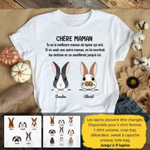 Charger l'image dans la galerie, Jusqu'à 9 lapins, noms et arts personnalisés t shirt personnalisé lapin, tee shirt maman lapin femme