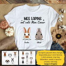 Charger l'image dans la galerie, Jusqu'à 9 lapins, noms et arts personnalisés, t-shirt personnalisé lapin, tee shirt Maman de lapin
