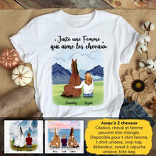 Charger l'image dans la galerie, Jusqu'à 2 chevaux, t shirt personnalisé cheval, tee shirt cheval femme, Juste une femme qui aime les chevaux