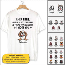 Charger l'image dans la galerie, Jusqu'à 9 chiens, T shirt personnalisé chien, t shirt homme papa chien, cher papa