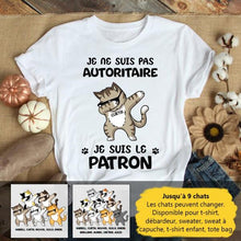 Charger l'image dans la galerie, Jusqu'à 9 chats, tee shirt personnalisé chat, Je ne suis pas autoritaire, Je suis le patro