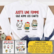 Charger l'image dans la galerie, Jusqu'à 9 chats, Tee shirt personnalisé chat, Juste une fille/femme qui aime les chats
