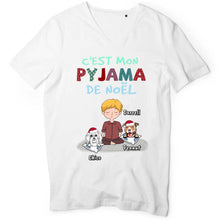 Charger l'image dans la galerie, Jusqu'à 2 chiens, Tee shirt chien, T shirt chien personnalisé, C‘EST MON PYJAMA DE NOËL