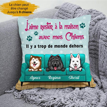 Charger l'image dans la galerie, Oreiller Jusqu'à 9 chiens, Coussin personnalisé j'aime rester à la maison avec mon chien, plus de 150 races de chiens