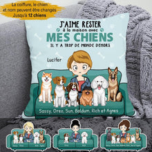 Charger l'image dans la galerie, Jusqu'à 12 chiens, Coussin personnalisé à maman Chien, Oreiller j'aime rester à la maison avec mon chien