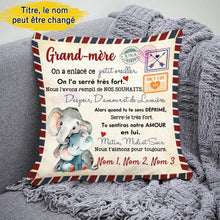 Charger l'image dans la galerie, Coussin personnalisé pour Maman, Oreiller pour Grand-mère Grandma, Nous t'aimons pour toujours, Maman éléphant