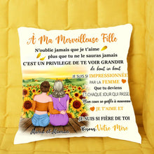 Charger l'image dans la galerie, Coussin personnalisé à ma merveilleuse fille, Oreiller N'oublie jamais que je t'aime plus que tu ne le sauras jamais de Mère avec amour