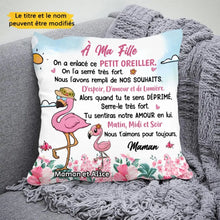 Charger l'image dans la galerie, À Ma fille Oreiller peut être personnalisé, Coussin de la mère, Flamingo Maman