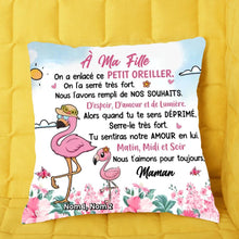 Charger l'image dans la galerie, À Ma fille Oreiller peut être personnalisé, Coussin de la mère, Flamingo Maman