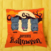 Charger l'image dans la galerie, Oreiller à ma fille, mon fils de papa et maman, joyeux Halloween avec ma famille, jusqu'à 6 membres