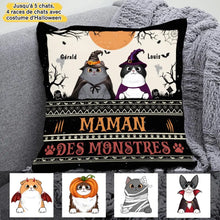 Charger l'image dans la galerie, Oreiller pour les amoureux des chats, jusqu'à 5 chats avec costume d'Halloween, Doux Coussin