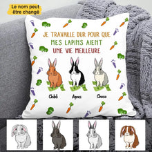 Charger l'image dans la galerie, Jusqu'à 5 lapins sur une taie d'Oreiller, Coussin je travaille dur pour que mon lapin ait une vie meilleure