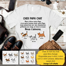 Charger l'image dans la galerie, Jusqu'à 9 chats, tee shirt personnalisé chat, t shirt papa chat, cher papa chat