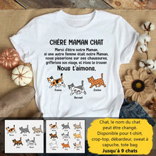 Charger l'image dans la galerie, Jusqu'à 9 chats, t shirt chat femme, tee shirt personnalisé chat, chère maman chat