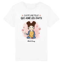 Charger l'image dans la galerie, Jusqu'à 12 chats, tee shirt personnalisé chat, t-shirt enfant chats, juste une fille garçon qui aime les chats