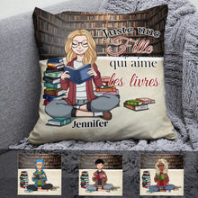 Charger l'image dans la galerie, Personnalisé Coussin, Juste une fille qui aime les livres, cadeau pour vous et vos proches