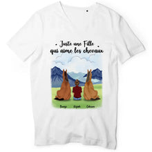 Charger l'image dans la galerie, Jusqu'à 2 chevaux, t shirt personnalisé cheval, tee shirt cheval femme, Juste une femme qui aime les chevaux