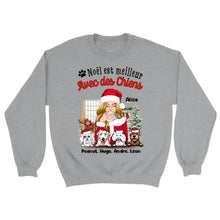 Charger l'image dans la galerie, Jusqu'à 6 chiens, Pull personnalisé chien, Sweat à col rond Noël Maman Chien, Noël est meilleur Avec des chiens