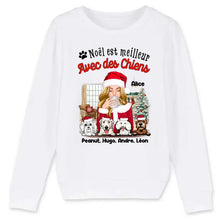 Charger l'image dans la galerie, Jusqu'à 6 chiens, Pull personnalisé chien, Sweat à col rond Noël Maman Chien, Noël est meilleur Avec des chiens