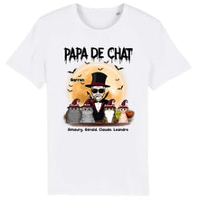 Charger l'image dans la galerie, Jusqu'à 12 chats, tee shirt personnalisé chat, t shirt papa chat Halloween, papa de chat