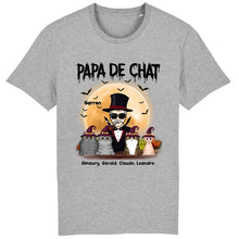 Charger l'image dans la galerie, Jusqu'à 12 chats, tee shirt personnalisé chat, t shirt papa chat Halloween, papa de chat
