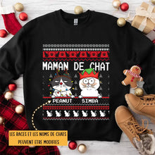 Charger l'image dans la galerie, Sweat-shirt personnalisé pour maman chat, cadeau de Noël personnalisé pour les propriétaires d’animaux de compagnie