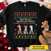 Charger l'image dans la galerie, Sweat-shirt personnalisé pour maman cheval, Cadeau de Noël pour les amoureux des chevaux