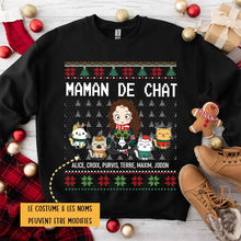 Charger l'image dans la galerie, Sweat-shirt personnalisé pour les amoureux des chats, cadeau de Noël à maman chat, propriétaire d’animal de compagnie