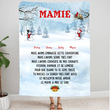 Charger l'image dans la galerie, Couverture personnalisée, Plaid en polaire Noël Cadeau Pour Famille, Maman, Mamie, Jusqu'à 4 enfants
