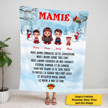 Charger l'image dans la galerie, Couverture personnalisée, Plaid en polaire Noël Cadeau Pour Famille, Maman, Mamie, Jusqu'à 4 enfants