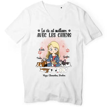 Charger l'image dans la galerie, Jusqu'à 5 chiens, t shirt personnalisé chien, tee shirt maman chien, juste une fille qui aime les chiens