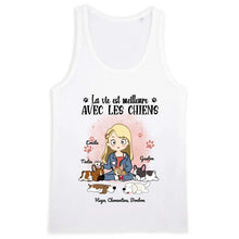 Charger l'image dans la galerie, Jusqu'à 5 chiens, t shirt personnalisé chien, tee shirt maman chien, juste une fille qui aime les chiens