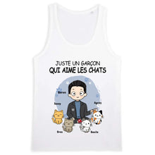 Charger l'image dans la galerie, Jusqu'à 12 chats, tee shirt personnalisé chat, t-shirt chat homme, juste un homme qui aime les chats