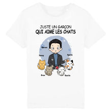 Charger l'image dans la galerie, Jusqu'à 12 chats, tee shirt personnalisé chat, t-shirt chat homme, juste un homme qui aime les chats