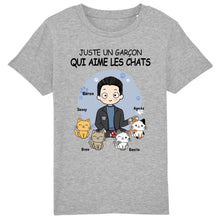 Charger l'image dans la galerie, Jusqu'à 12 chats, tee shirt personnalisé chat, t-shirt chat homme, juste un homme qui aime les chats