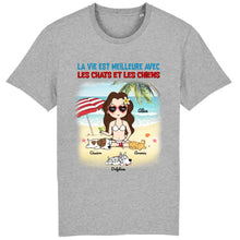 Charger l'image dans la galerie, Jusqu'à 6 animaux, tee shirt personnalisé chat et chien, t shirt maman chat et chien