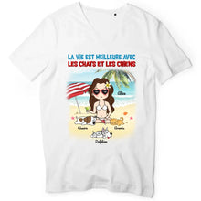 Charger l'image dans la galerie, Jusqu'à 6 animaux, tee shirt personnalisé chat et chien, t shirt maman chat et chien