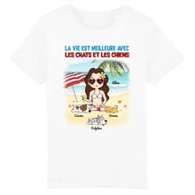 Charger l'image dans la galerie, Jusqu'à 6 animaux, tee shirt personnalisé chat et chien, t shirt maman chat et chien