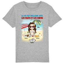 Charger l'image dans la galerie, Jusqu'à 6 animaux, tee shirt personnalisé chat et chien, t shirt maman chat et chien