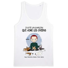 Charger l'image dans la galerie, Jusqu'à 5 chiens, tee shirt personnalisé chien, t shirt homme papa chien, la vie est meilleure avec les chiens