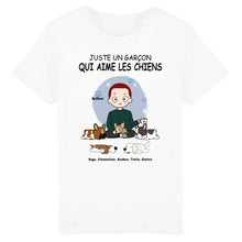 Charger l'image dans la galerie, Jusqu'à 5 chiens, tee shirt personnalisé chien, t shirt homme papa chien, la vie est meilleure avec les chiens