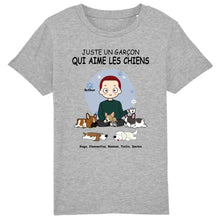 Charger l'image dans la galerie, Jusqu'à 5 chiens, tee shirt personnalisé chien, t shirt homme papa chien, la vie est meilleure avec les chiens