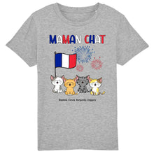 Charger l'image dans la galerie, Jusqu'à 9 chats, tee shirt personnalisé chat, t shirt papa chat, maman chat, drapeau France