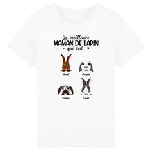 Charger l'image dans la galerie, Jusqu'à 9 lapins, noms et arts personnalisés, t-shirt personnalisé lapin, tee shirt Maman de lapin