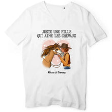 Charger l'image dans la galerie, T shirt cheval femme, tee shirt personnalisé cheval, juste une femme qui aime les chevaux