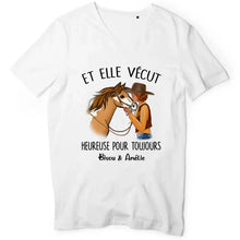 Charger l'image dans la galerie, Tee shirt cheval, t shirt personnalisé cheval, tee shirt cheval femme, Et elle vécut heureuse pour toujours