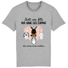 Charger l'image dans la galerie, Jusqu'à 9 lapins, t shirt personnalisé lapin, tee shirt lapin femme, juste une femme qui aime les lapins