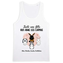 Charger l'image dans la galerie, Jusqu'à 9 lapins, t shirt personnalisé lapin, tee shirt lapin femme, juste une femme qui aime les lapins