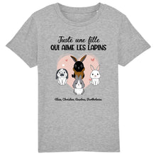 Charger l'image dans la galerie, Jusqu'à 9 lapins, t shirt personnalisé lapin, tee shirt lapin femme, juste une femme qui aime les lapins
